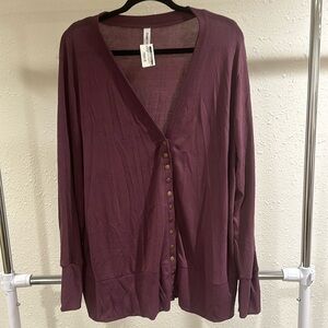 Purple Cardigan w/ Buttons